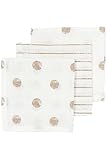 Meyco Baby Dot Stripe Spucktücher, 3-teilig (Mulltücher, Musselintücher aus 100%...