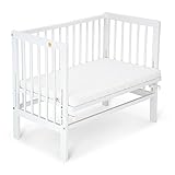 FabiMax Baby Beistellbett Anstellbett Basic stufenlos höhenverstellbar mit Matratze...