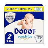 Dodot Dodot Sensitive Babywindeln Größe 2 (4-8 kg), 198 Windeln + 1 Packung mit 40...