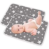 2 Stück Baby Wickelunterlage, Waschbar Säugling Wickelunterlage für Babys und...