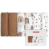 GLLQUEN BABY Musselintücher für Babys, 6 Stück Spucktücher aus Baumwolle 70 cm x 70...