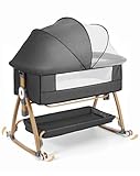 COMOMY 3-in-1 Babybett, Beistellbett Baby, Stubenwagen Baby mit Rollen inkl. Matratze &...