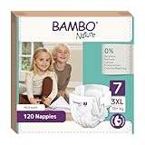 Bambo Nature Windeln Größe 7 (18+kg), 120er Pack, umweltfreundliche Einwegwindeln mit...