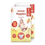 By Amazon Ultra Dry Windeln Größe 1 (2-5 kg) - MONATSBOX, Weiß, 96 Stück (2 Packungen...