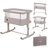 Lionelo Aurora 3 in 1 Babybett bis 9 kg, Beistellbett, Wiege, Höhenverstellug und...