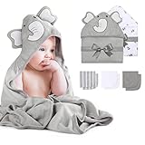 momcozy Baby Bath Towel Set, 8-Piece Baby Towel Set, 2 x Baby Hooded Towels 76 x 76 cm and...