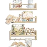 Kinder Bücherregal Wand – Montessori-Regal 3er Set, 40 cm, aus Massivholz, Offenes...