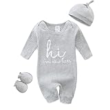 KIDDLETOWN Schlafanzug Baby, Baby Schlafstrampler 3er Pack, Baby Pyjam mit Hut und...