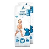 Amazon-Marke: by Amazon Ultra Dry Windeln Größe 7+ (18+ kg) - MONATSBOX, Weiß, 100...