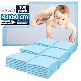 HEALQU Wickelunterlage Einweg – Baby Wickelauflagen 100 Stück 43 x 60cm – extra...