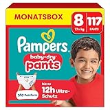Pampers Baby-Dry Pants Größe 8, 117 Stück, 17kg+, 360° auslaufsichere Passform für...