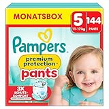 Pampers Premium Protection Pants Größe 5, 144 Windeln, 11kg-17kg, Mit 360° Passform und...