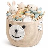 BELMIN Aufbewahrungskorb Kinder aus Baumwolle – Formstabiler, Waschbarer Wäschekorb...