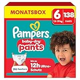 Pampers Baby-Dry Pants Größe 6, 138 Stück, 13kg-19kg, 360° auslaufsichere Passform...