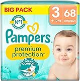 Pampers Premium Protection Size 3, 68 Nappies, 6 kg - 10 kg (Alte Version)