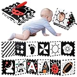 URMYWO Kontrastbuch Baby, Schwarz Weiß Doppelseitig Baby Stoffbuch, Soft Bilderbuch aus...