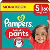 Pampers Windeln Pants Größe 5 (12-17kg) Baby-Dry, Junior mit Stop- und Schutz...