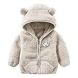 Neugeborenes Baby Kapuzenjacke Bärenohren Hoodie Oberbekleidung Warmer Fleece...