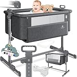 KESSER® Zustellbett Hubi 3in1 Baby Beistellbett Reisebett Babybett mit weich Matratze mit...
