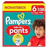 Pampers Windeln Pants Größe 6 Baby-Dry, 138 Windeln, 14kg-19kg, 360° Fit hilft,...