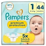 Pampers Premium Protection Größe 1, 44 Windeln, 2kg-5kg, unser Nr. 1 Haut- und...