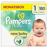 Pampers Baby Windeln Größe 1 (2-5 kg), Harmonie, 0% Kompromiss, 100% Absorption,...
